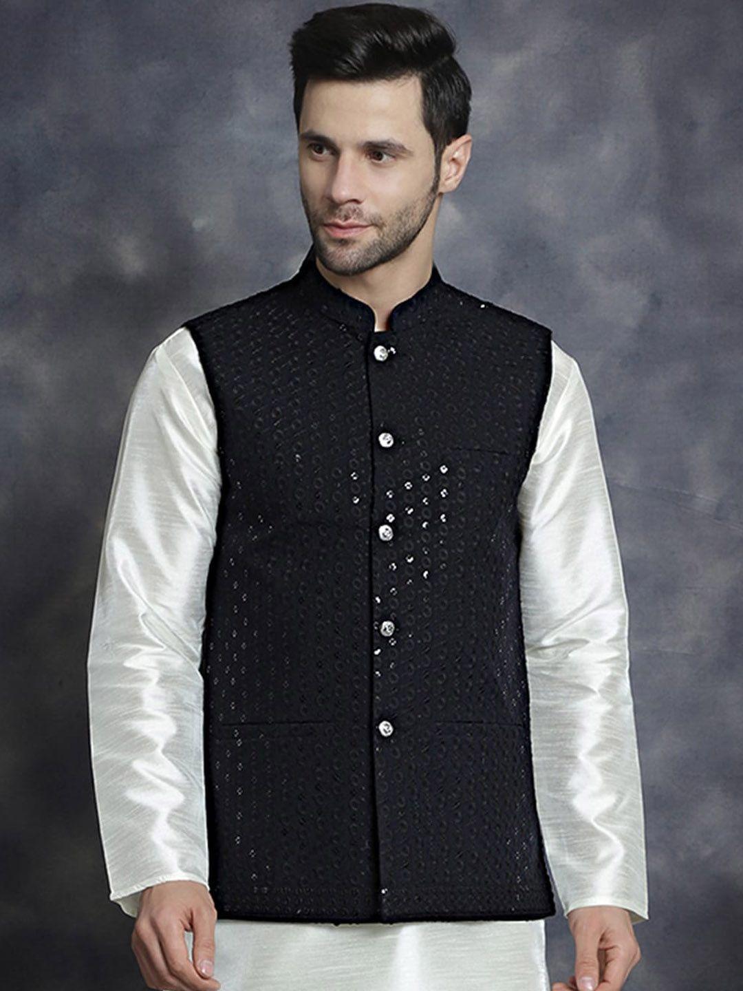 jompers men embroidered nehru jackets