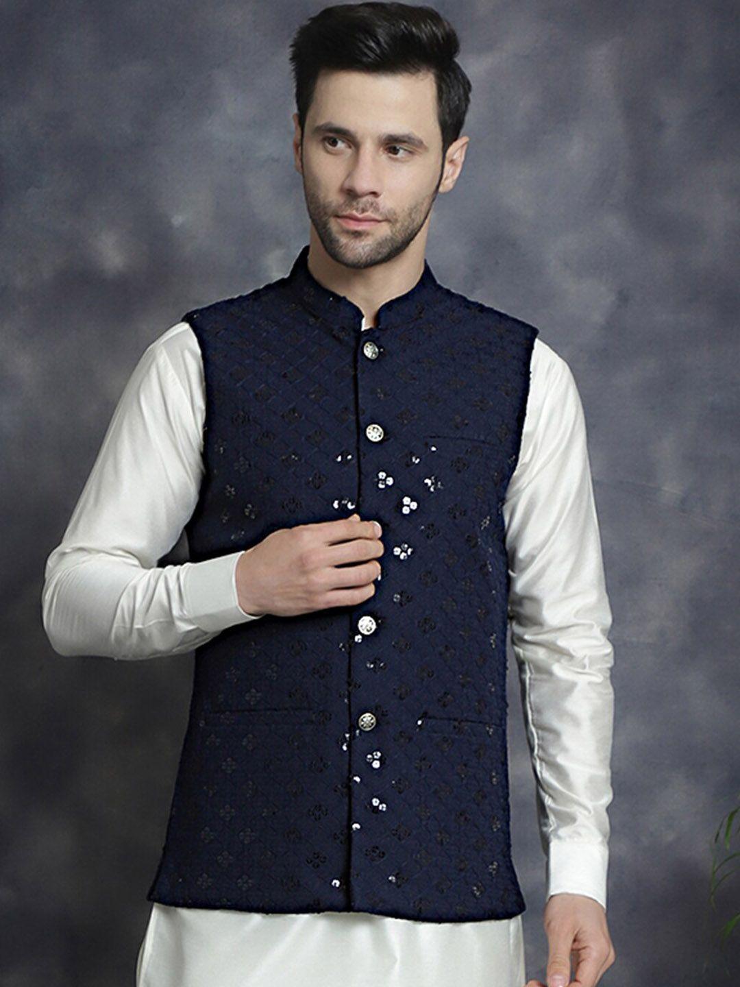 jompers men embroidered nehru jackets