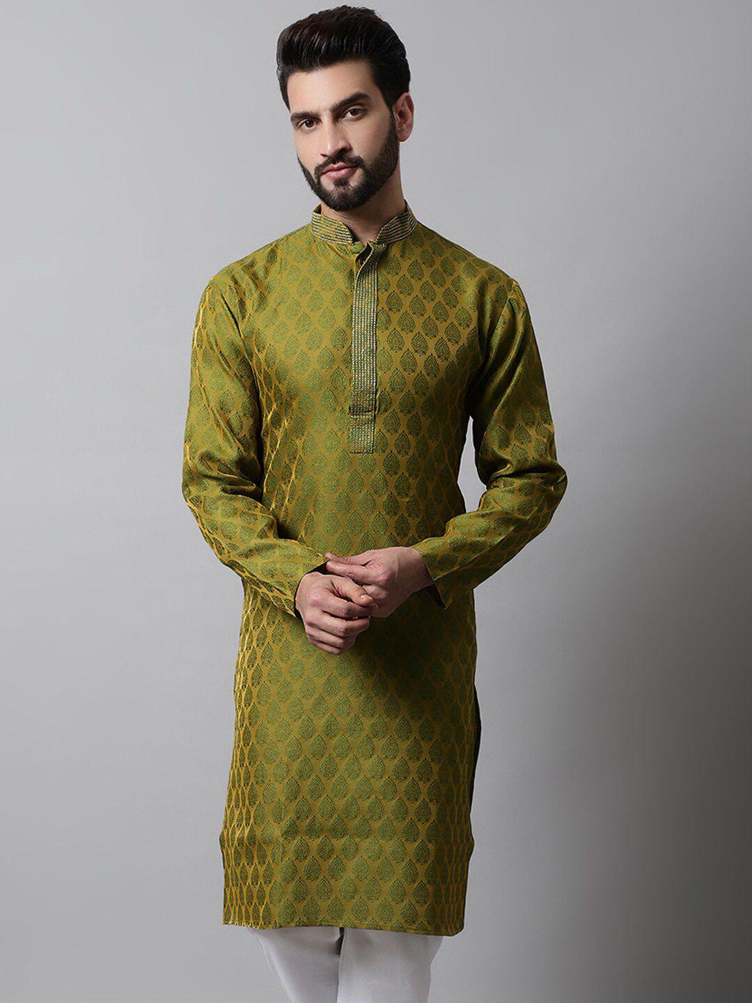 jompers men ethnic motifs thread work jacquard kurta