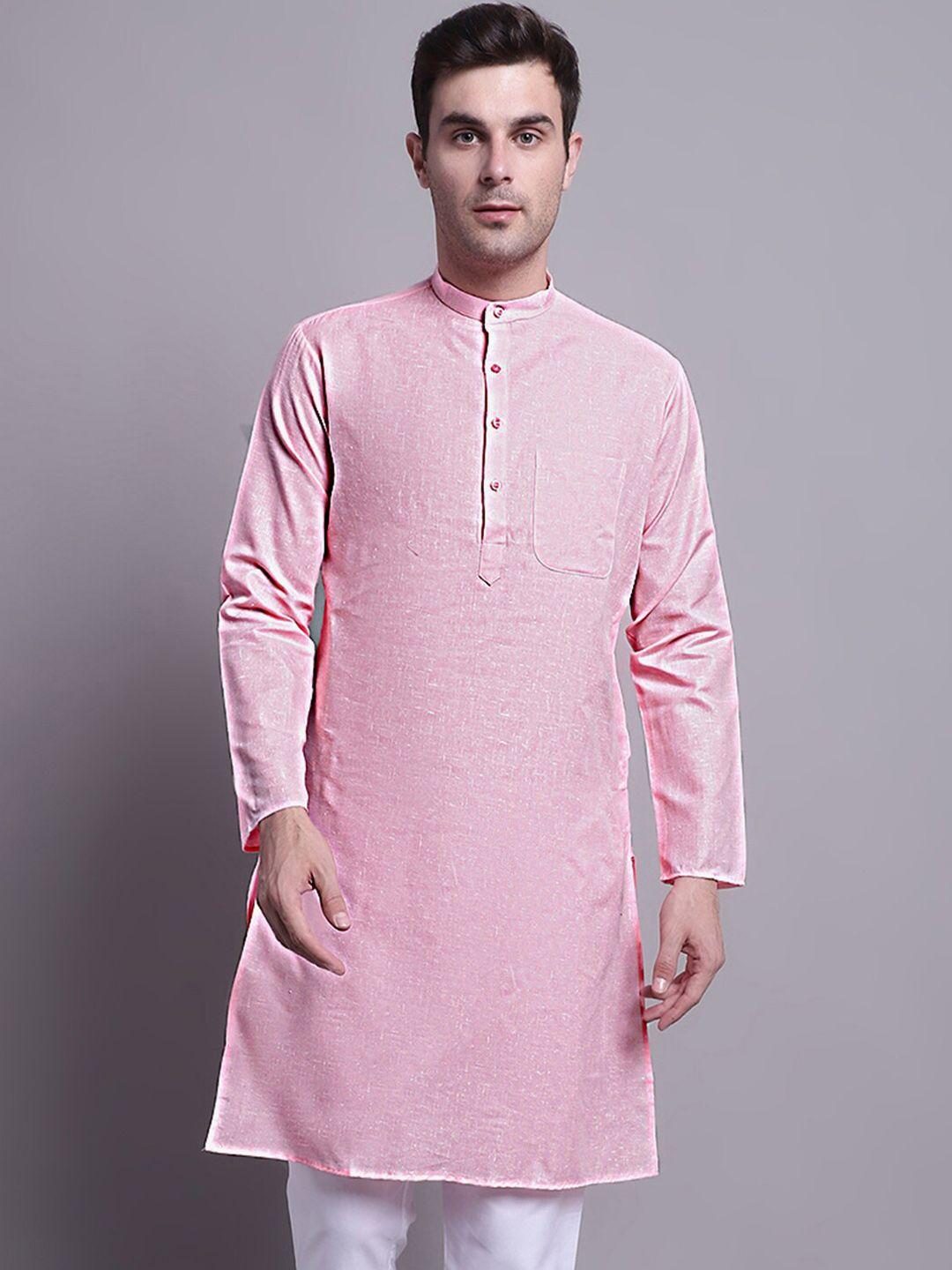 jompers men pink thread work kurta