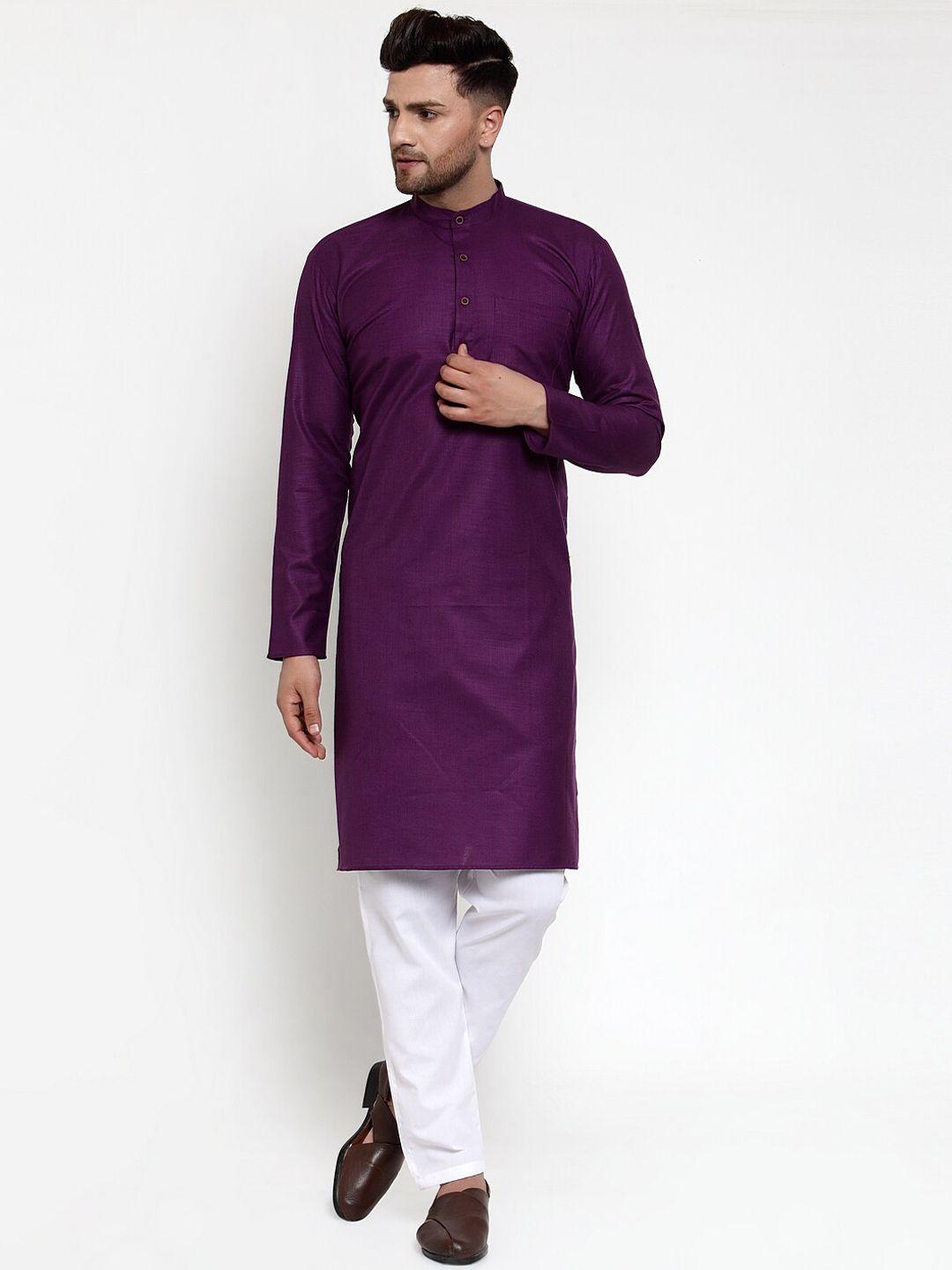 jompers men purple kurta with pyjamas