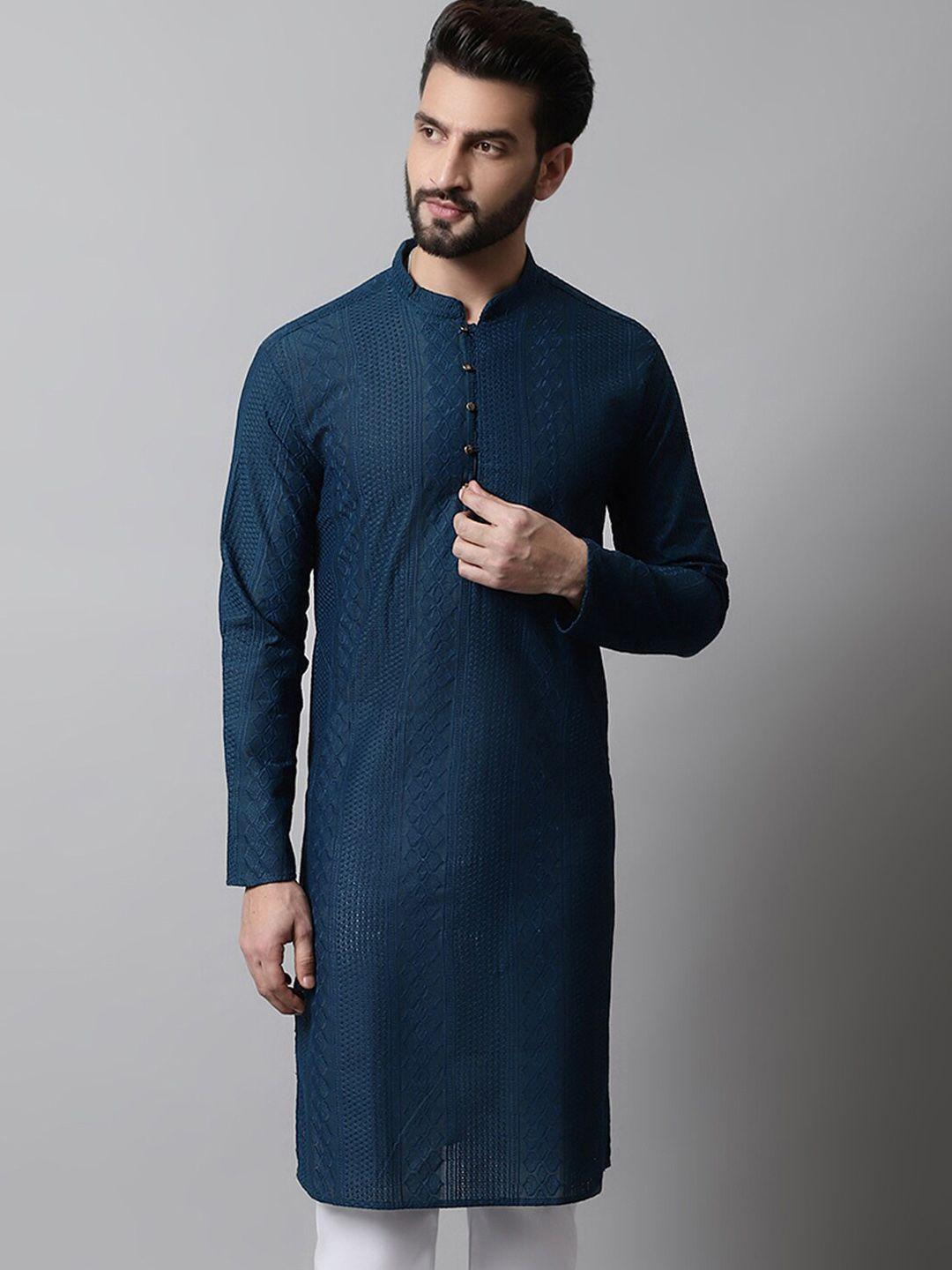 jompers men teal kurta