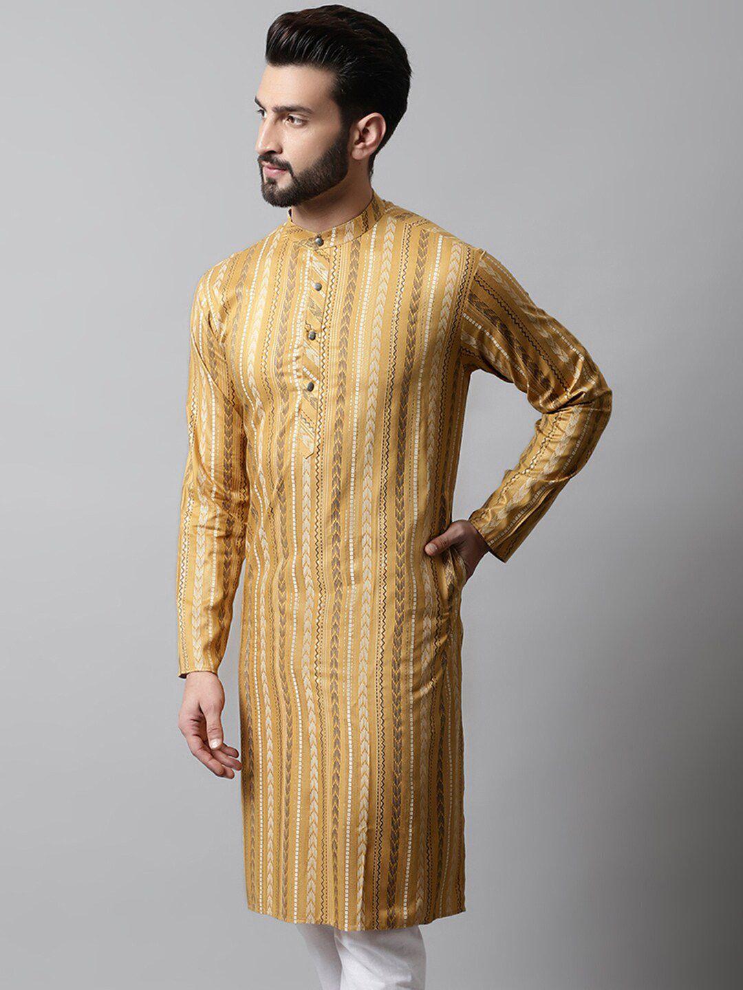 jompers men woven design cotton kurta