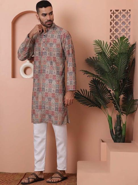 jompers multicolored ragular fit printed kurta bottom set