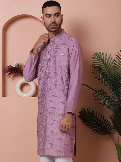 jompers purple ragular fit embroidered kurta