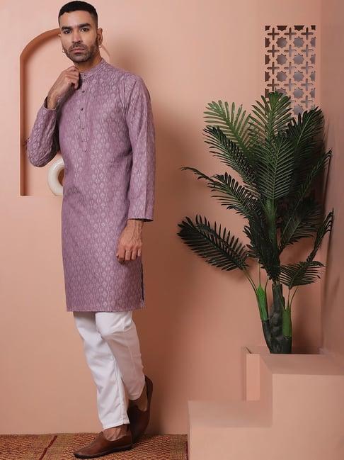 jompers purple ragular fit printed kurta bottom set