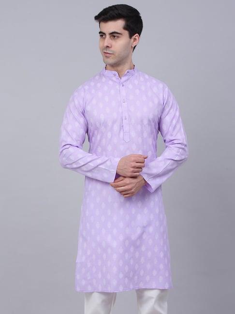 jompers purple regular fit printed kurta