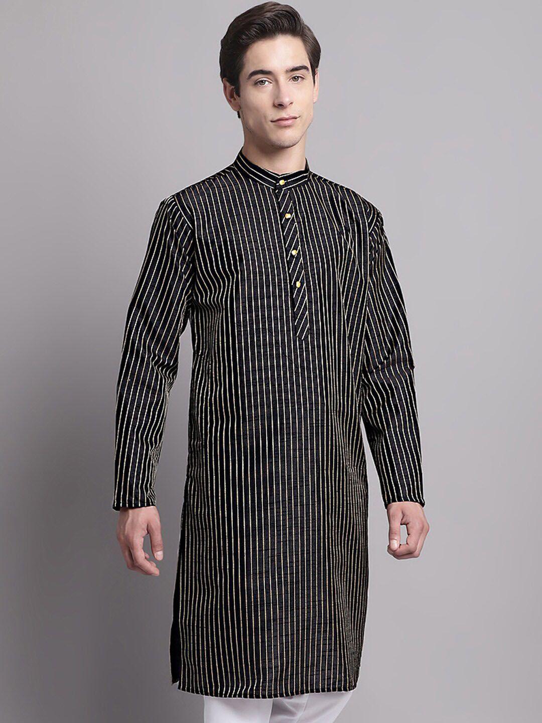 jompers striped thread work cotton silk kurta