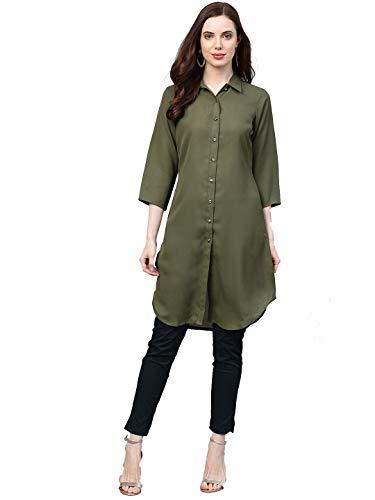 jompers women's summer pool a-line kurta (olive_s)