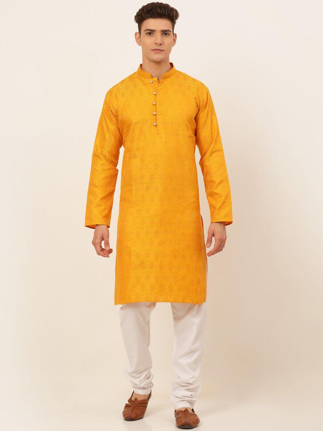 jompers woven design straight kurta with churidar