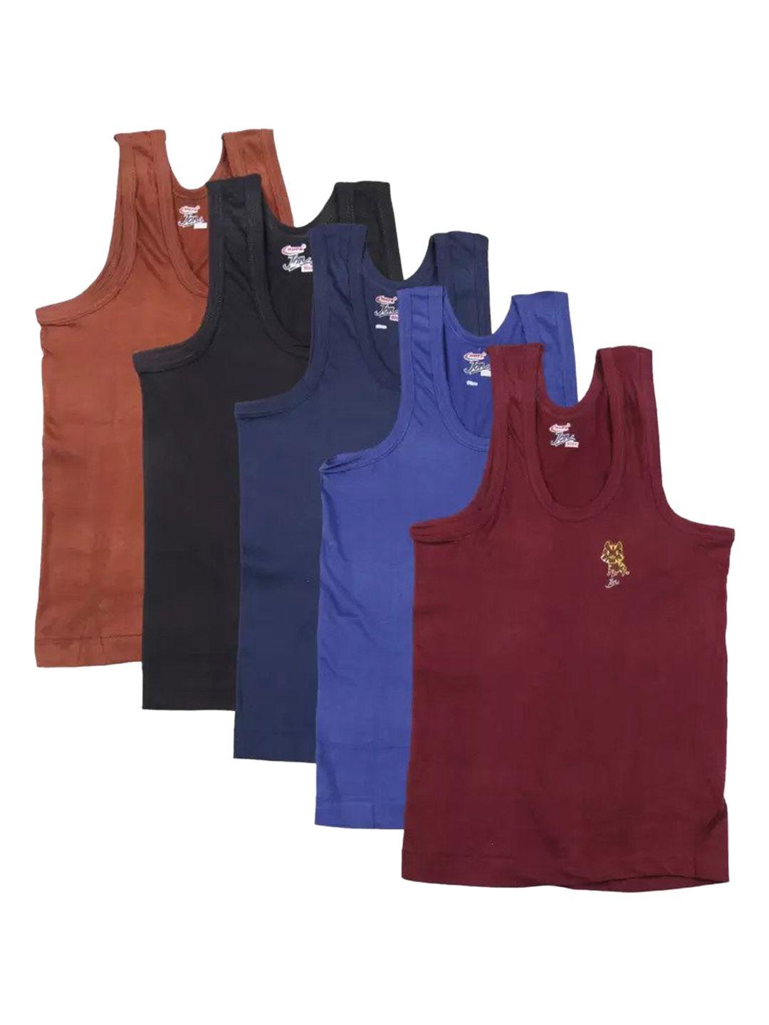 jon boys pack of 5 assorted cotton innerwear vests