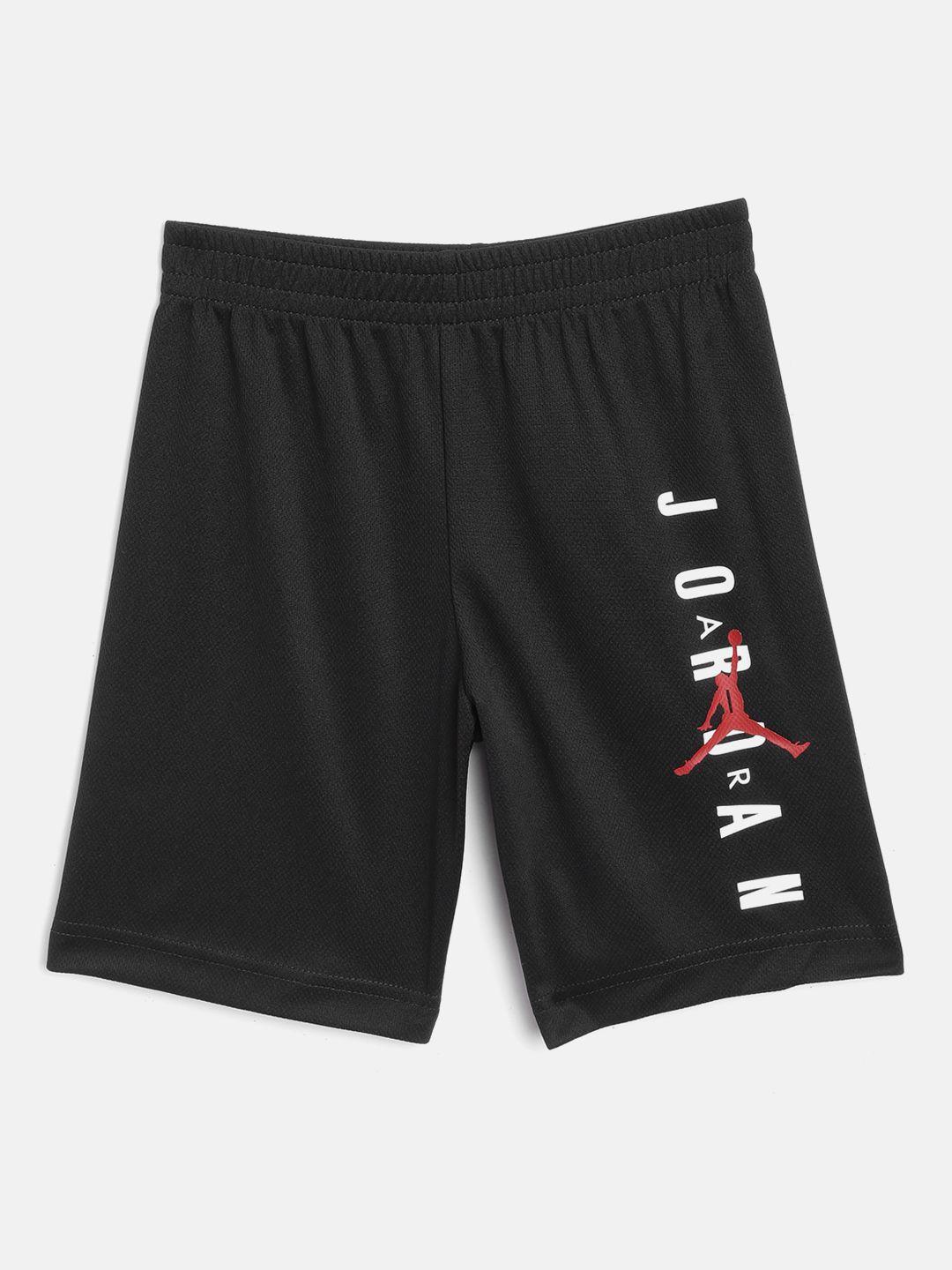 jordan boys black vertical logo print sports shorts
