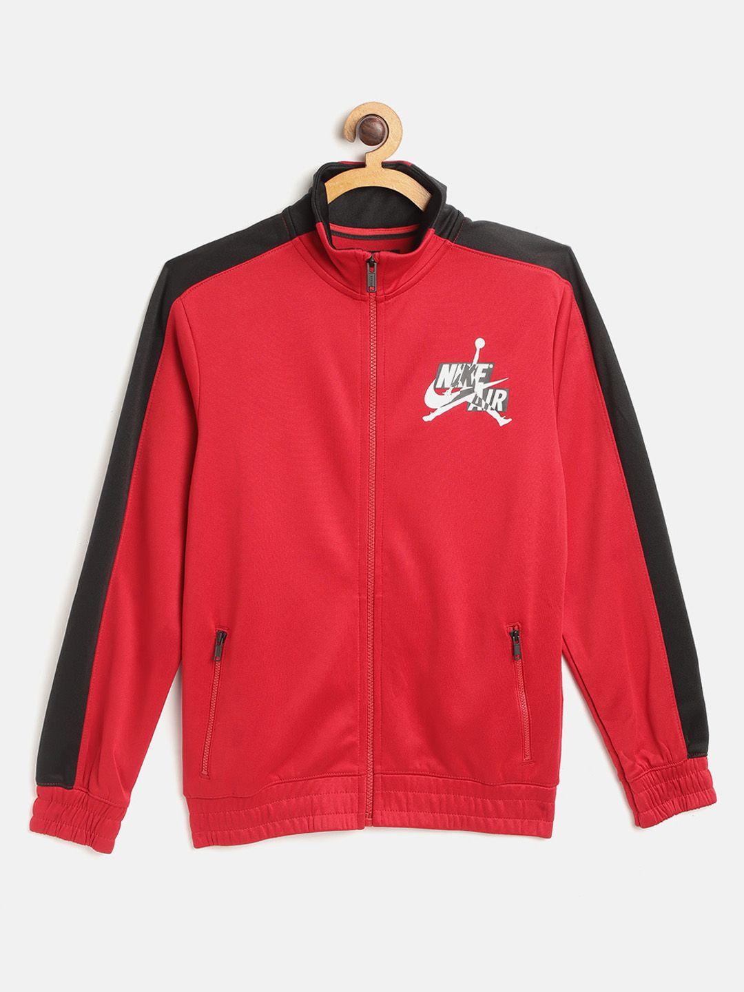jordan boys red solid jumpman logo print classics iii lightweight jacket