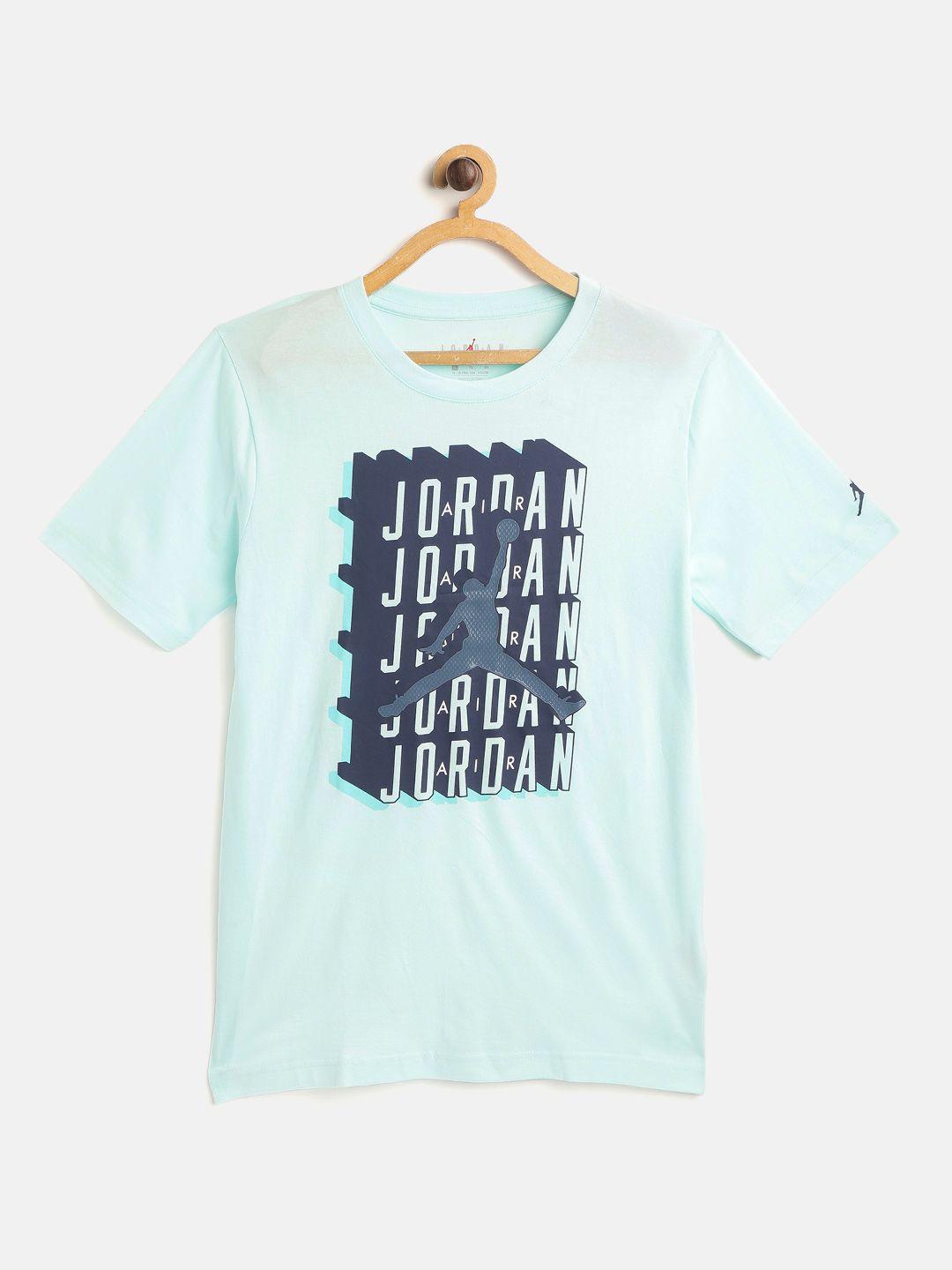 jordan boys blue pure cotton crosswords jumpman logo print pure cotton t-shirt