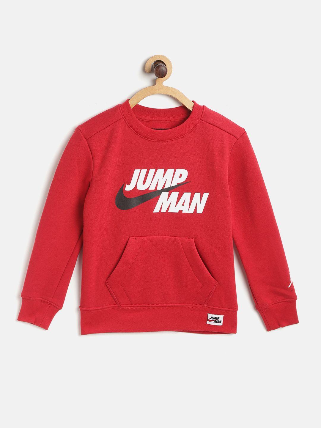jordan boys red & white jumpman print crew sweatshirt