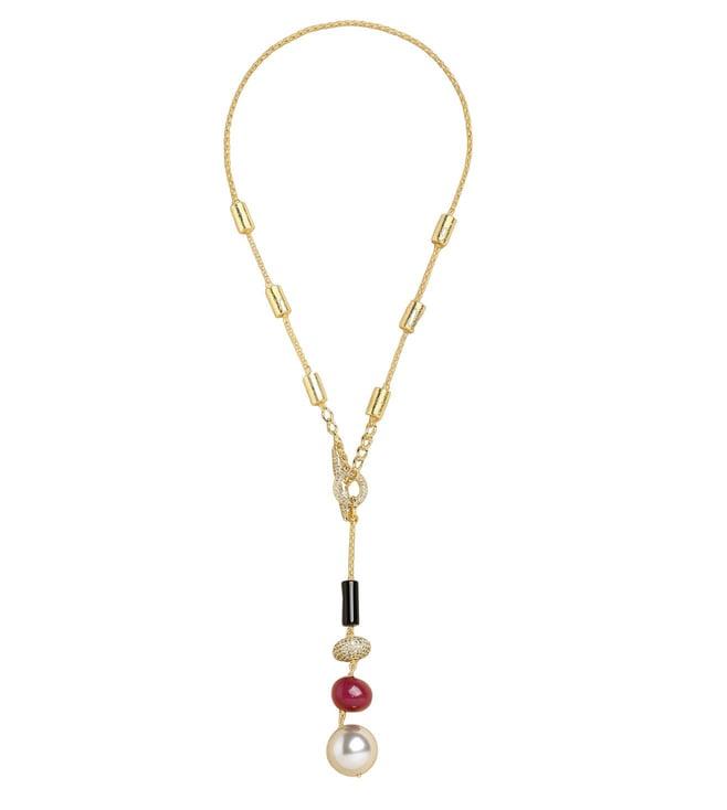 joules by radhika red gold lariat necklace
