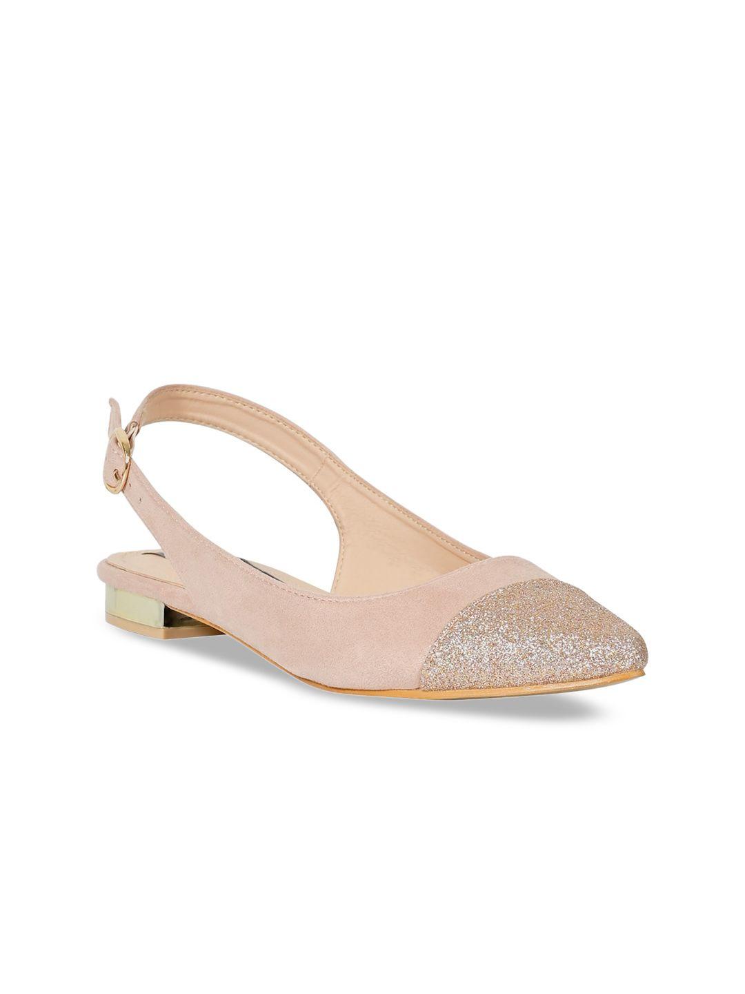 jove women nude-coloured embellished mules flats