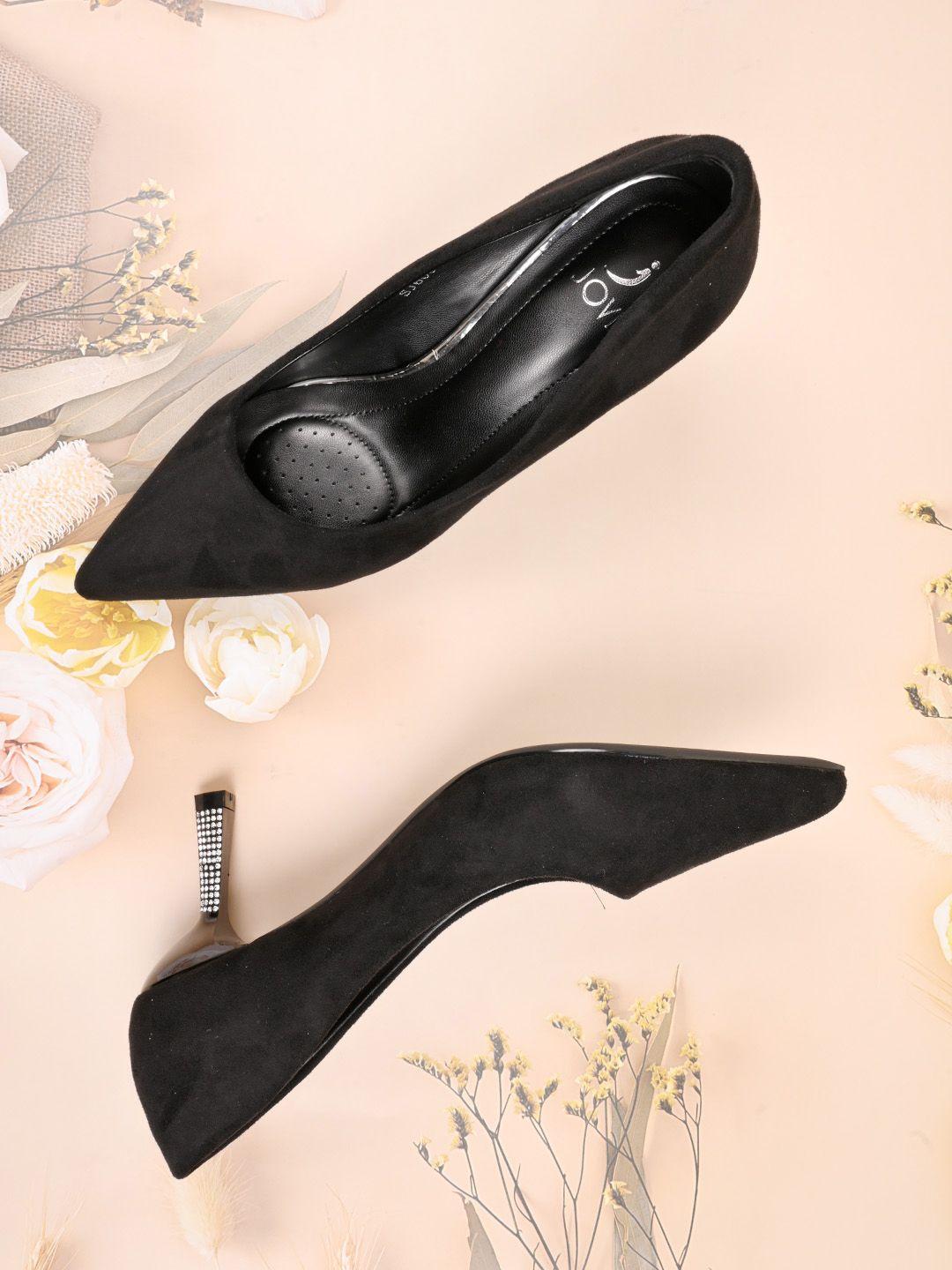 jove embellished pointed toe slim heel pumps