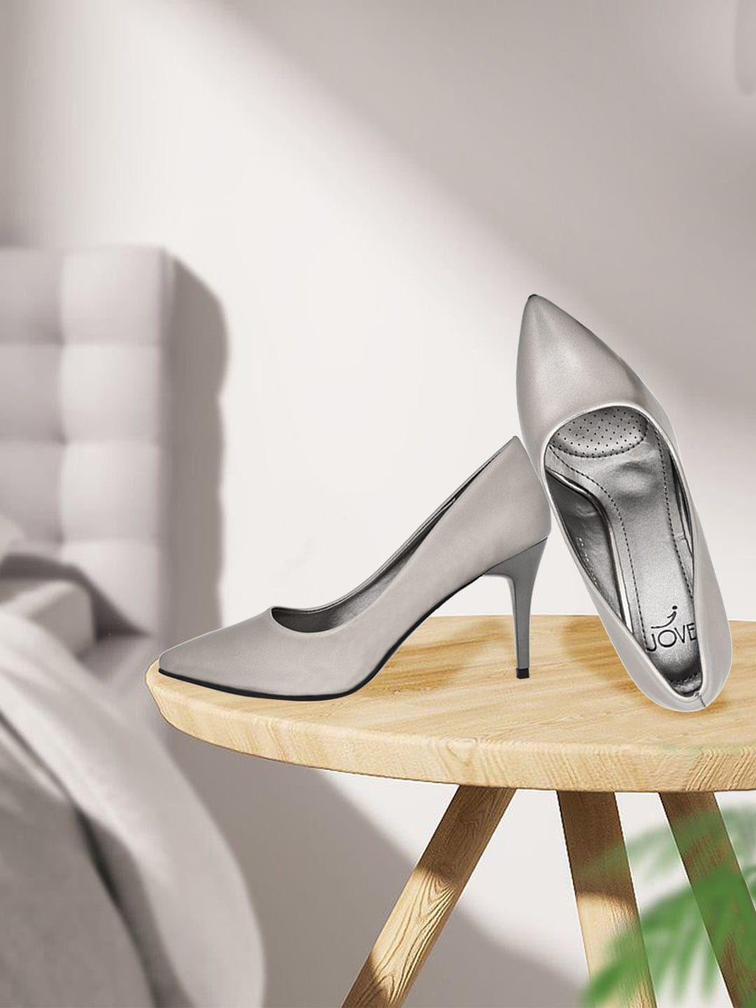jove grey stiletto pump heels