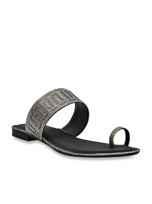 jove women's gun metal toe ring sandals
