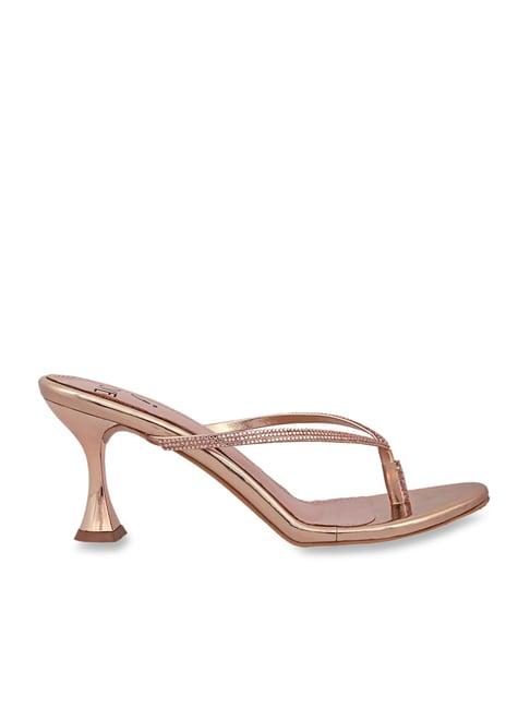 jove women's rose gold thong sandals