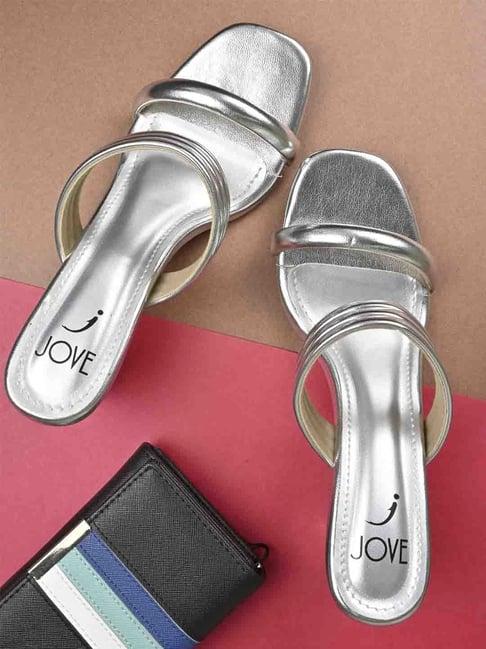 jove women's silver casual sandals