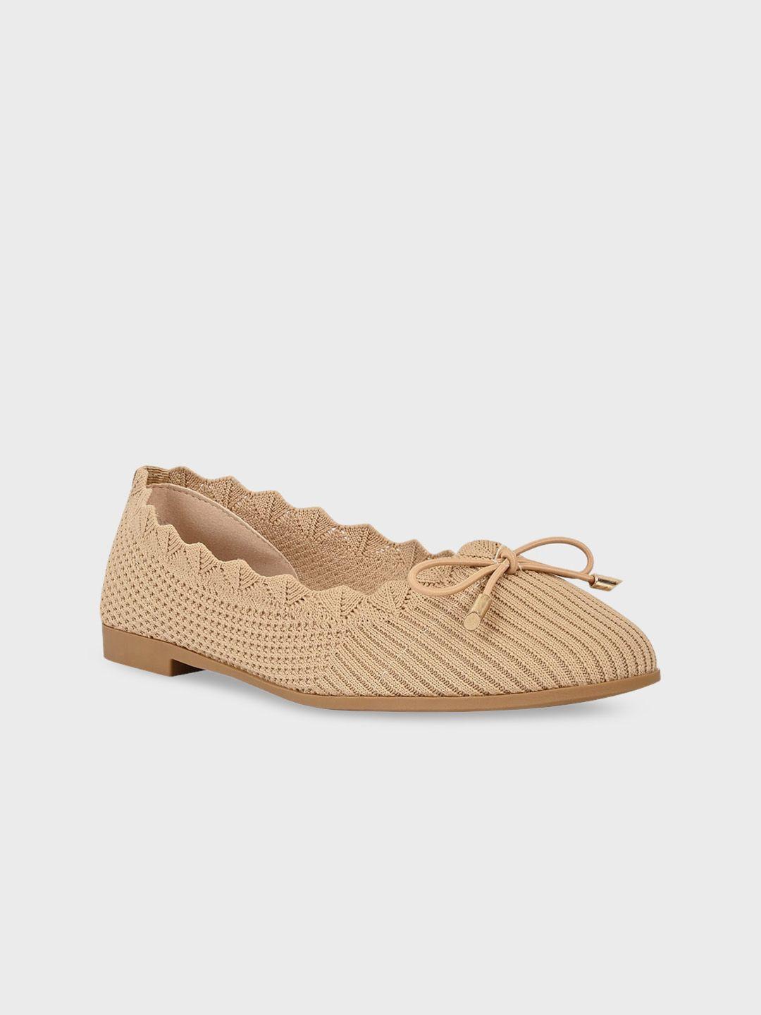 jove women beige ballerinas with bows