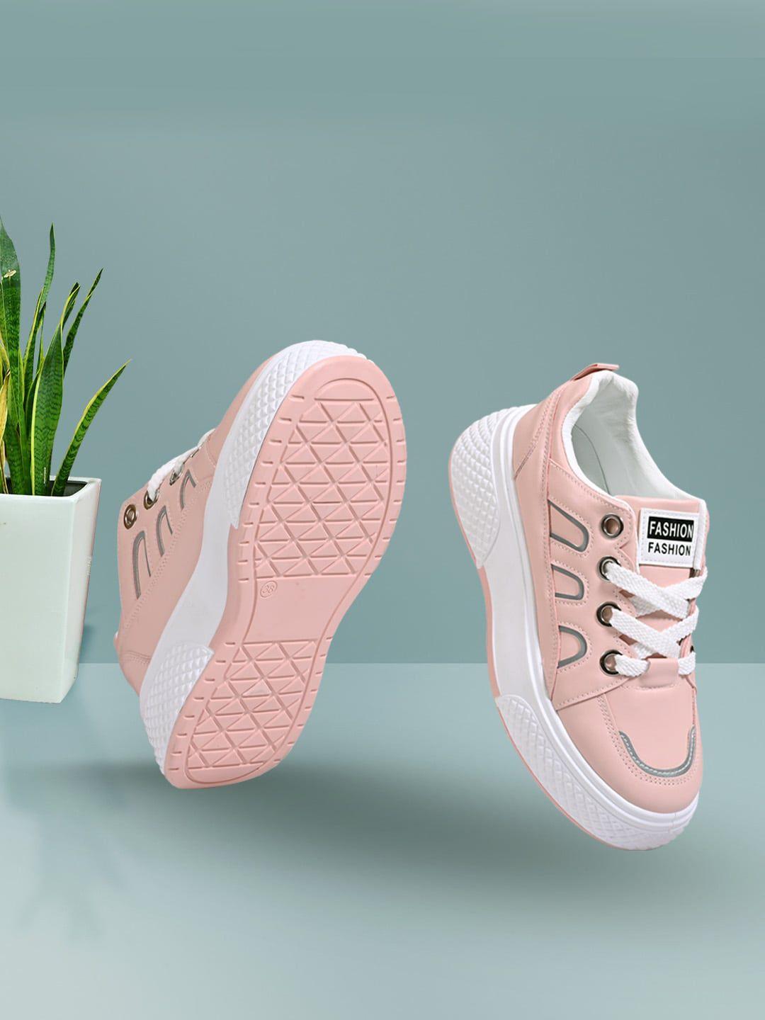 jove women pink pu casual sneakers