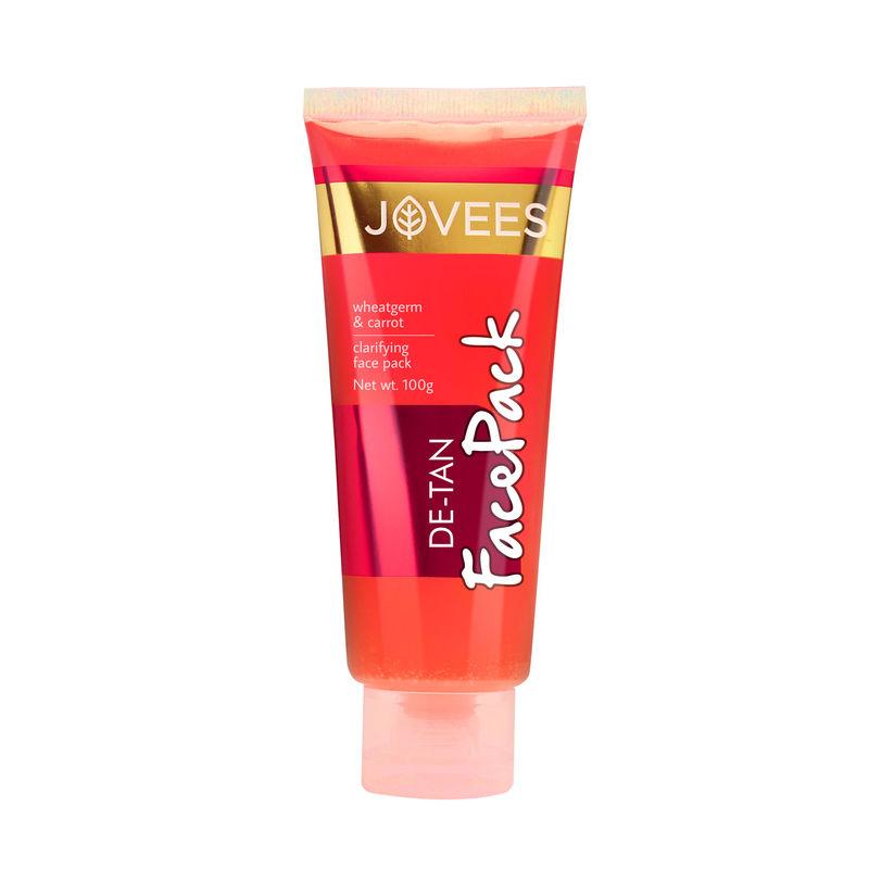 jovees herbal de-tan face pack for tan removal and skin revitalization bright and glowing skin - 100 gm