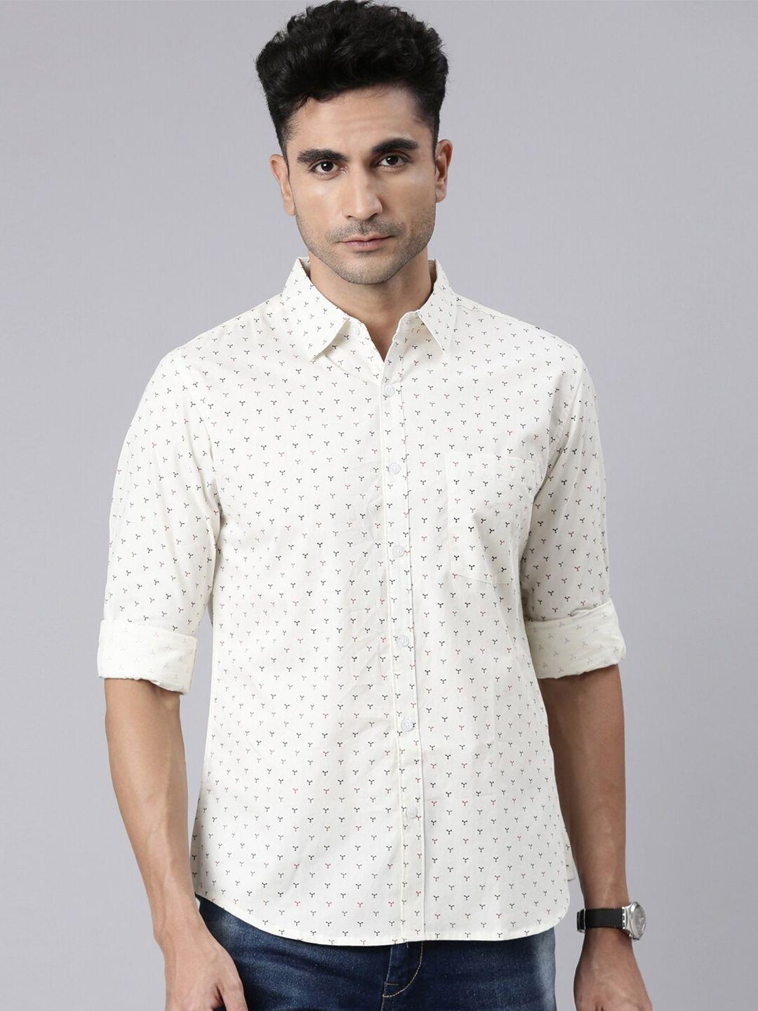 joven conversational printed slim fit cotton casual shirt