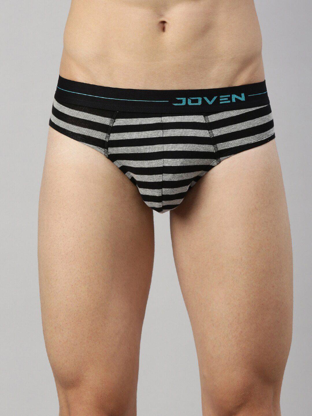 joven men black and grey striped neo briefs