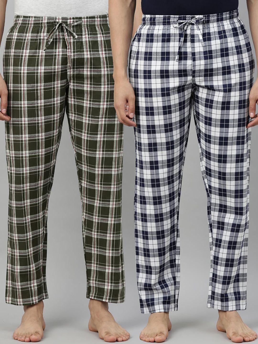joven men pack of 2 checked lounge pants