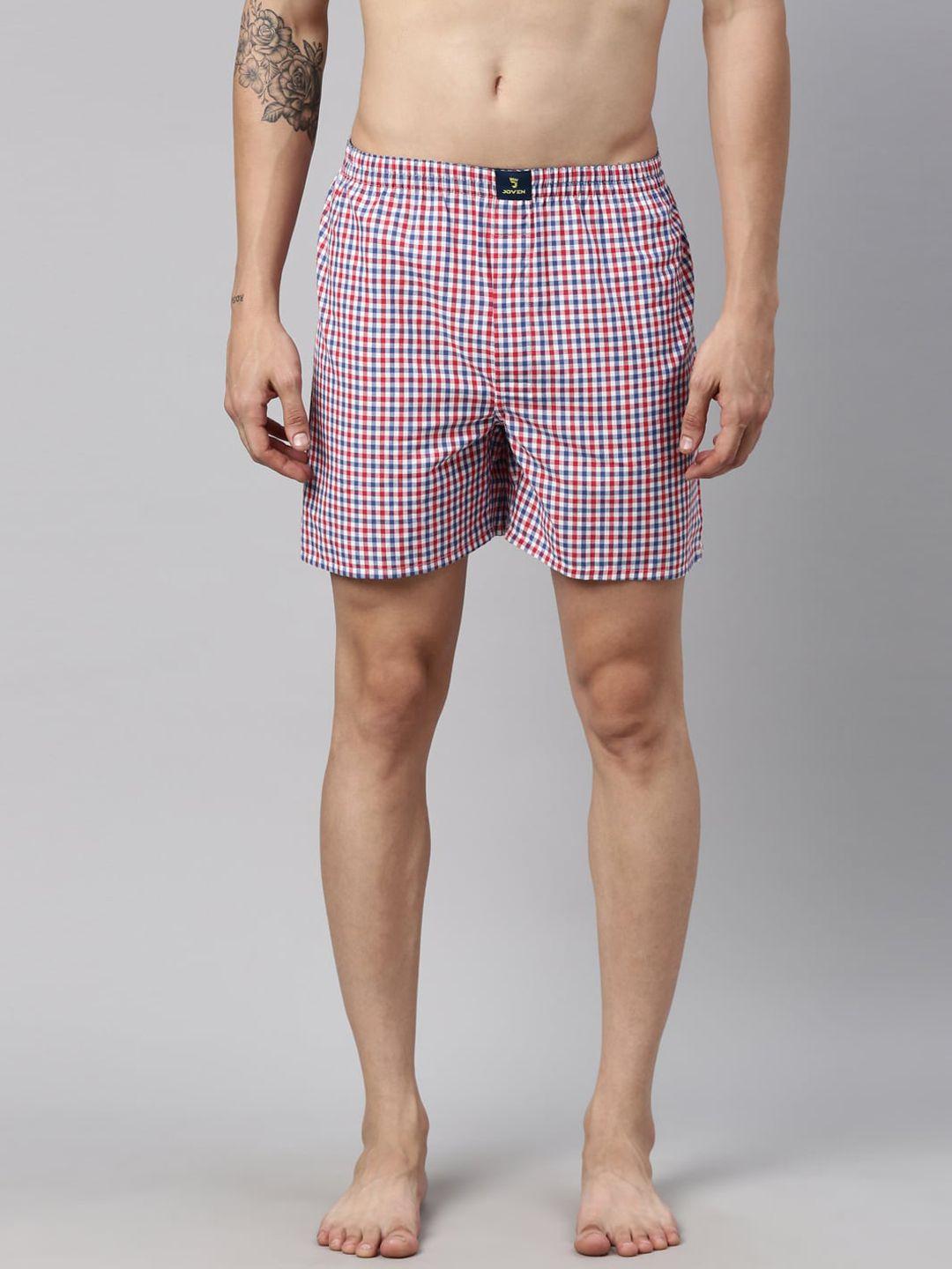 joven-men-pink-&-blue-checked-pure-cotton-boxers-jb-133