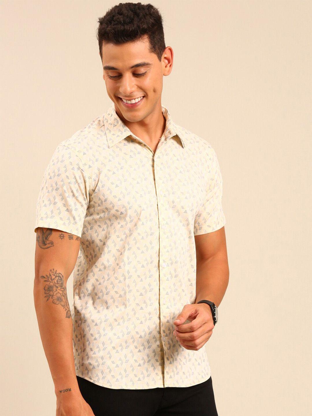 joven abstract  printed cotton regular spread collar regular fit  casual shirt