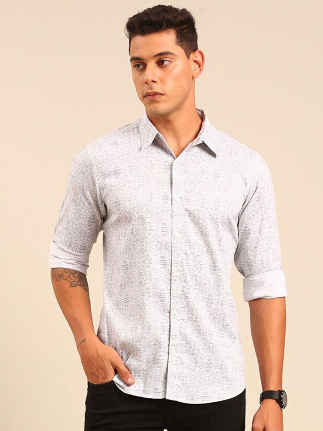 joven abstract printed cotton regular spread collar regular fit  casual shirt