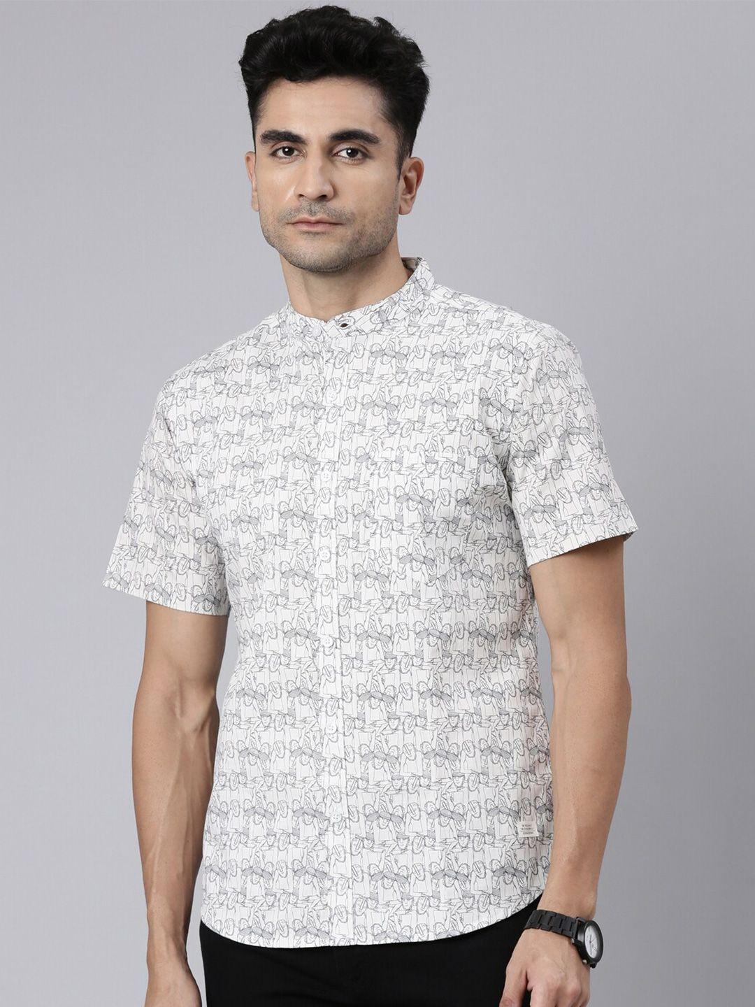 joven conversational printed slim fit cotton casual shirt