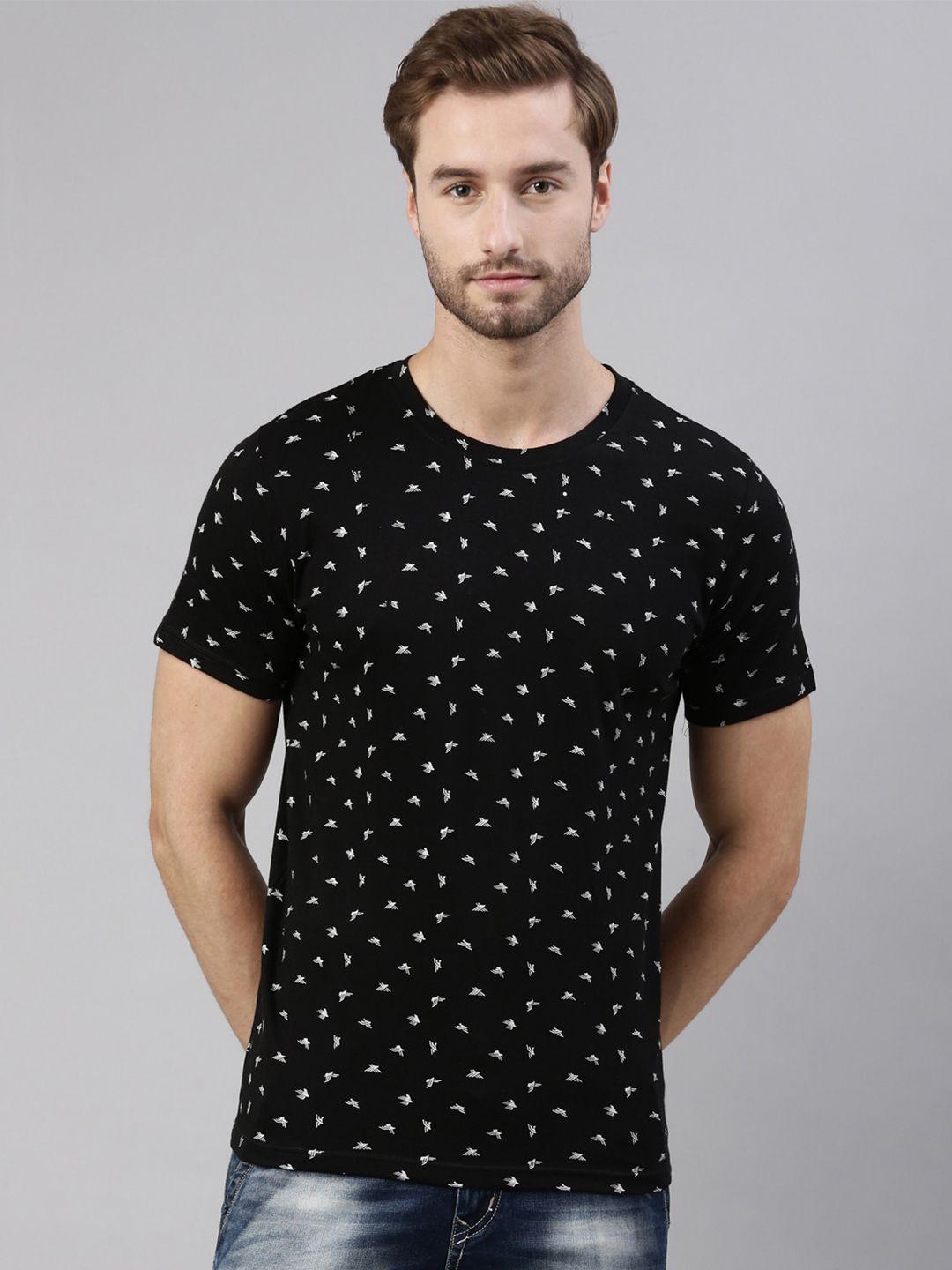 joven men black printed pure cotton t-shirt