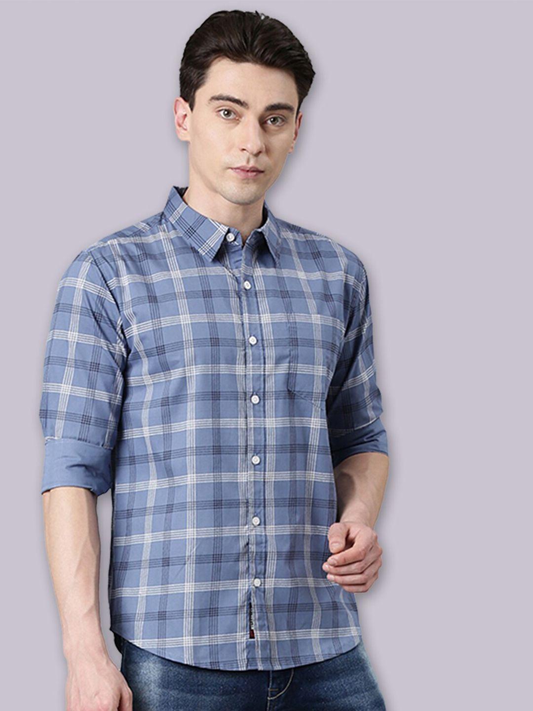 joven men opaque checked casual shirt