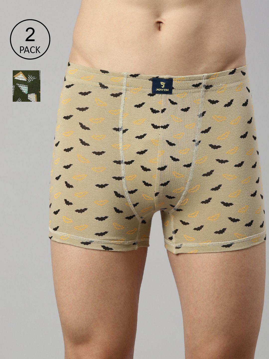 joven men pack of 2 printed pure cotton trunks 2taop-c8