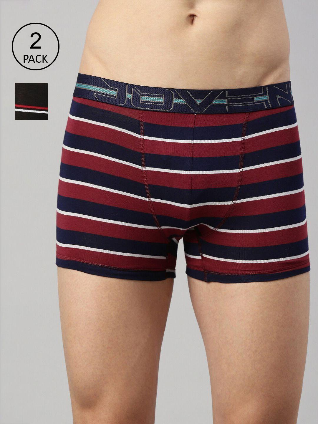 joven men pack of 2 striped cotton trunks