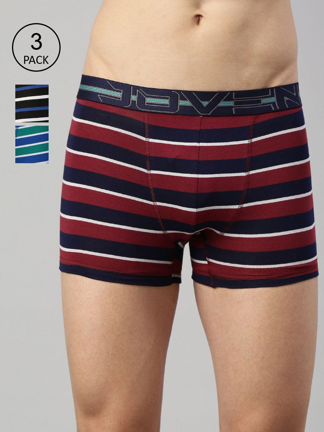 joven men pack of 3 striped cotton trunks 3tyd-c3