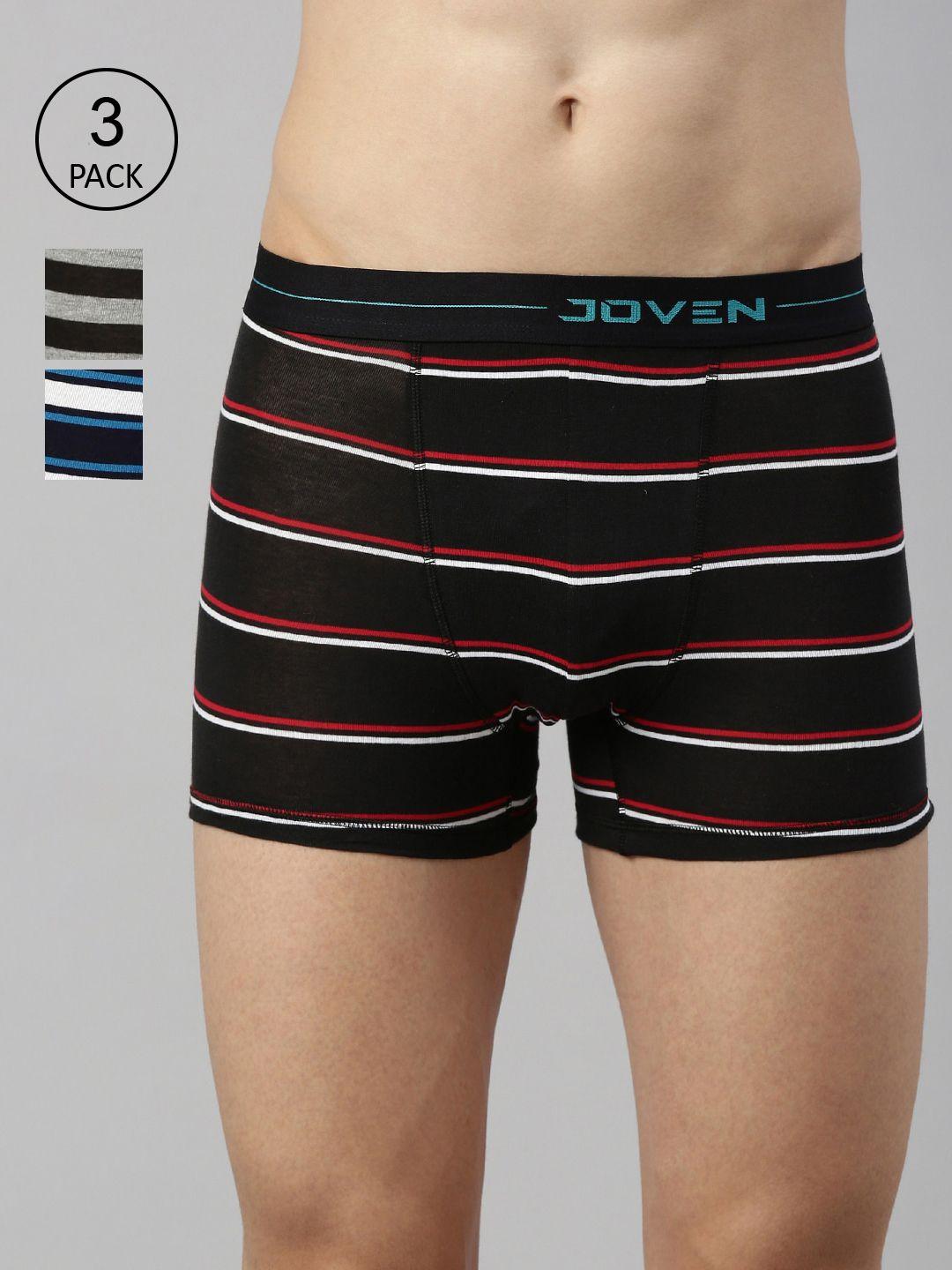 joven men pack of 3 striped cotton trunks 3tyd-c4