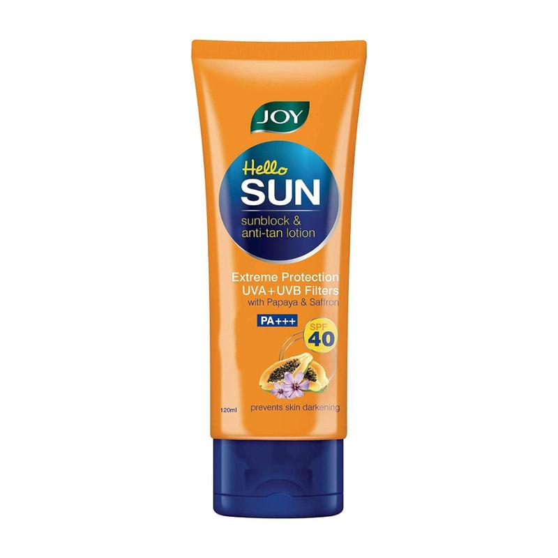 joy hello sun sunblock & anti tan lotion spf 40 pa+++