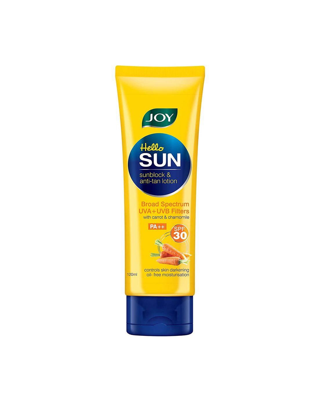 joy hello sun sunblock & anti-tan lotion spf 30 sunscreen 120 ml