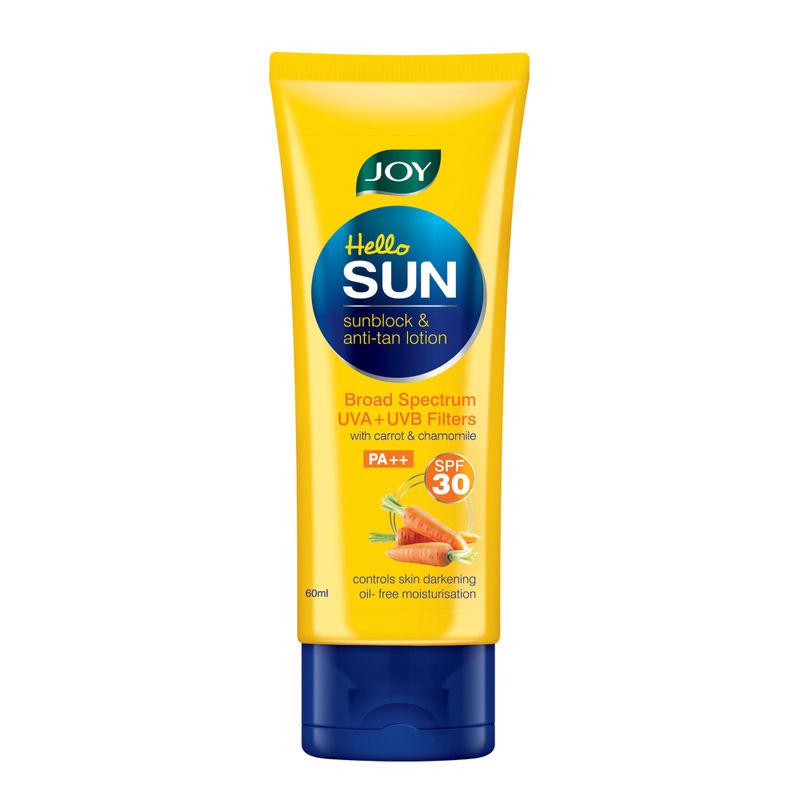joy hello sun sunblock & anti-tan lotion spf 30