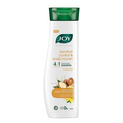 joy natural actives dandruff control and scalp nourish 4 in 1 multi action conditioning shampoo (340 ml)