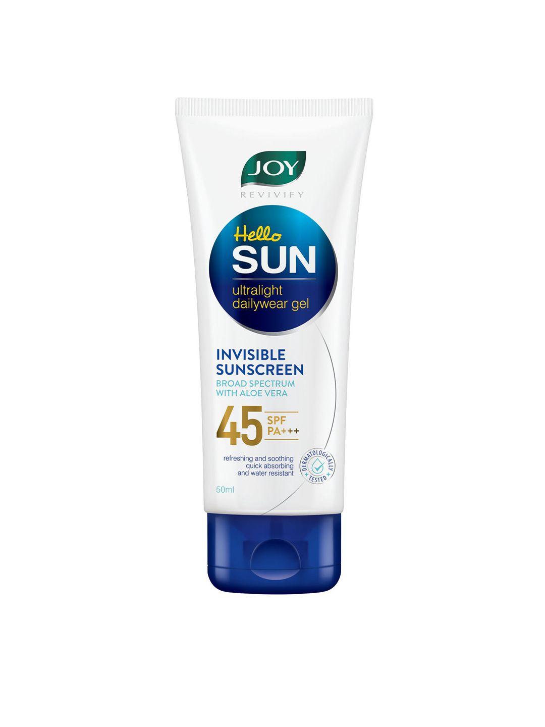 joy revivify hello sun spf 45 pa+++ ultra light invisible sunscreen gel - 50 ml