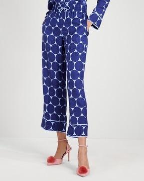 joy dot slim fit silk twill pants