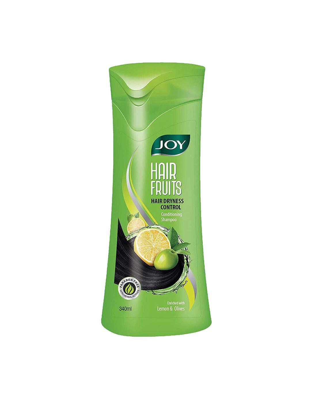 joy hair fruits dryness control conditioning shampoo with lemon & olives - 340 ml