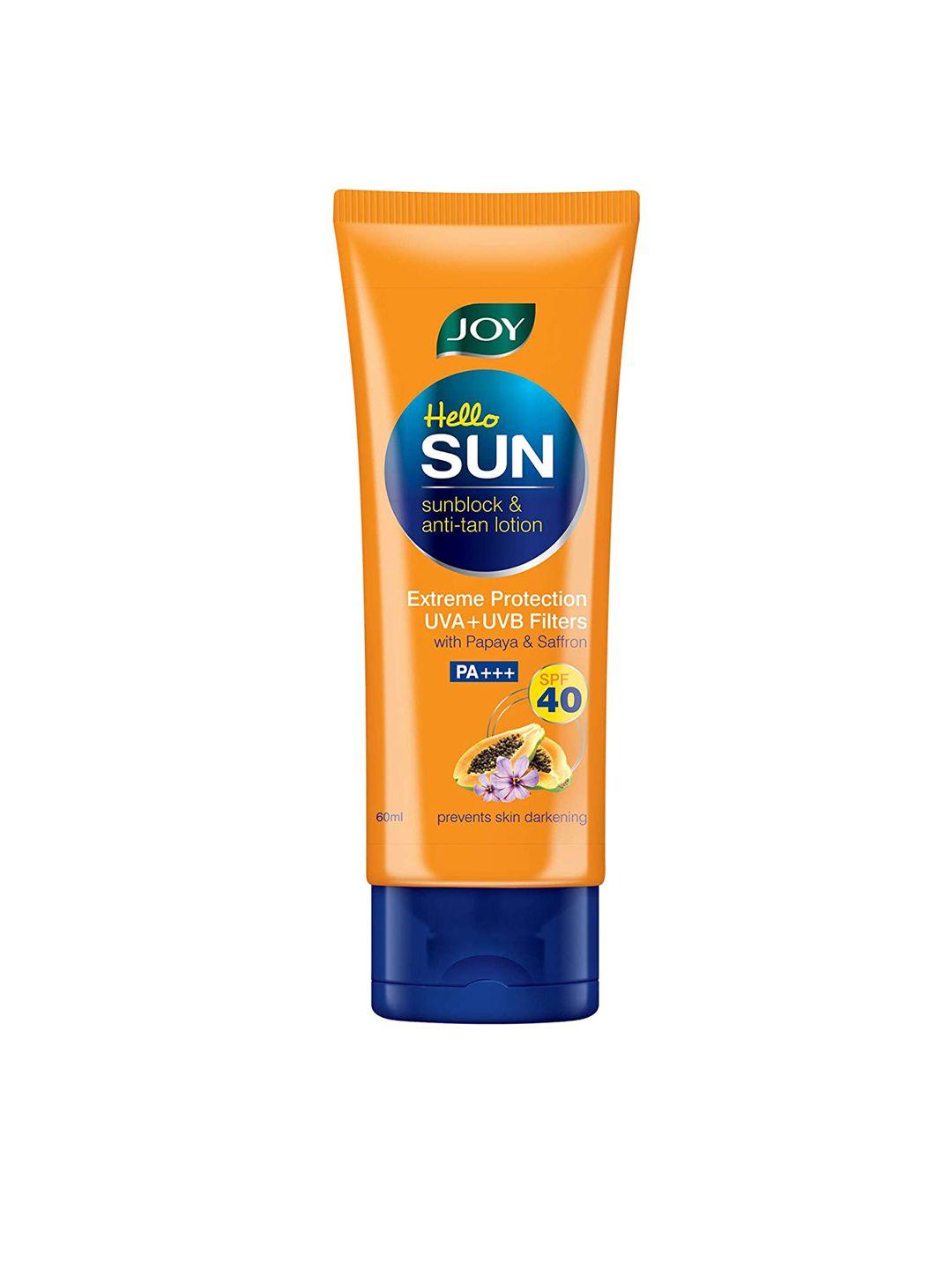 joy hello sun sunblock & anti-tan lotion spf 40 sunscreen 60 ml